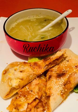 A picture of Chicken Noodles Soup.
