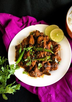 A picture of Tala Hua Gosht (Mutton Fry - Hyderabadi style).