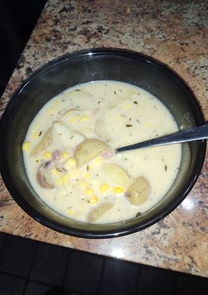 A picture of Pressure Cooker Potato Corn Chowder.