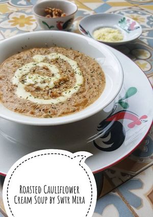Foto resep Low Carb Baked Cauliflower Cream Soup #ketopad_cp_anekasoup