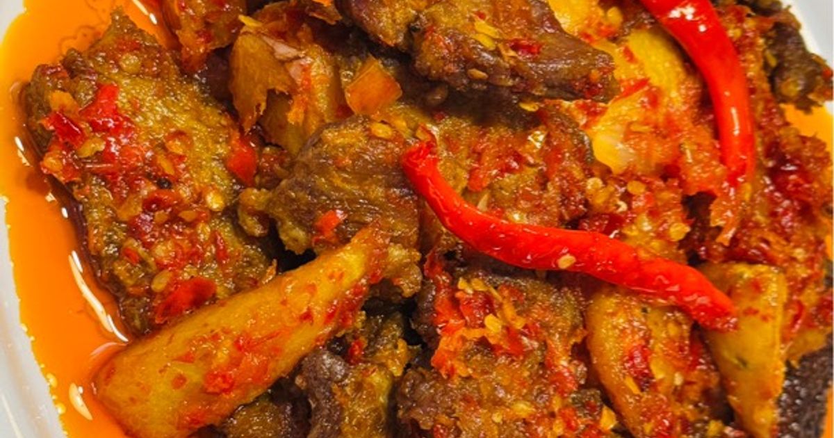 Dendeng batokok ala masakan padang