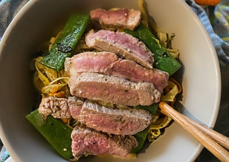 74 • 🍜 Nouille de Riz à l’agneau épinard et haricot plat 🥬