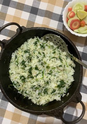 A picture of Methi Rice (Fenugreek leaves).