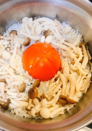親子共食🍅一顆番茄雙菇飯 的食譜成品照片
