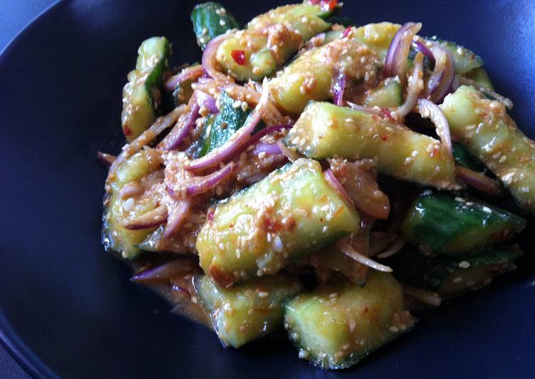 Recipe of Tasty Cucumber Salad with Spicy Miso Dressing