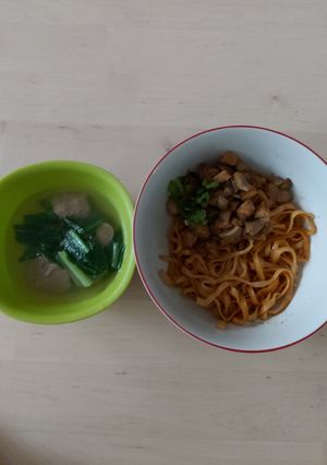 Foto resep Mie yamin manis kuah sederhana
