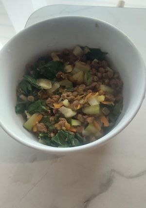 Una foto de Lentejas con verduras