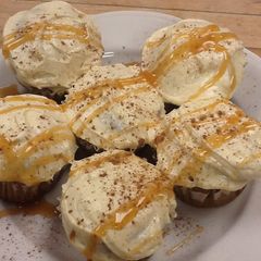 A picture of Pumpkin Caramel Cream Cheese Poke cake.