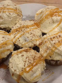A picture of Pumpkin Caramel Cream Cheese Poke cake.