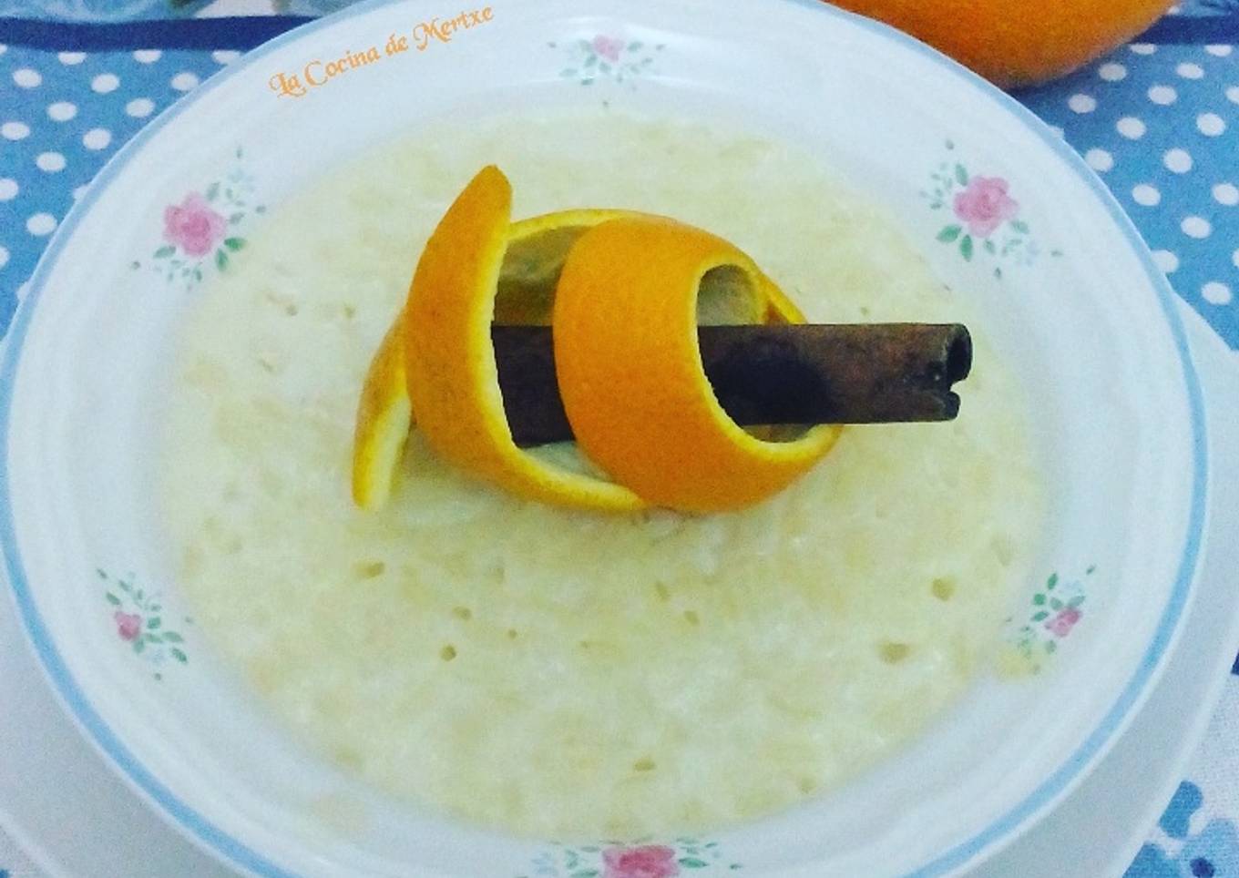 Arroz con leche de naranja y canela