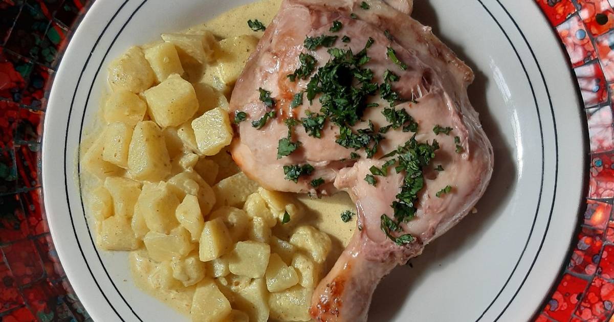 Pollo al horno con crema de leche 23 recetas caseras Cookpad