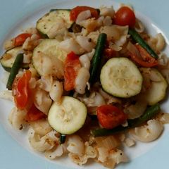 A picture of Vickys Ratatouille Pasta Bake, GF DF EF SF NF.