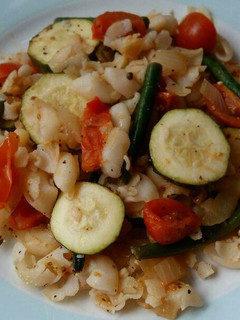 A picture of Vickys Ratatouille Pasta Bake, GF DF EF SF NF.