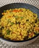 Curry-s zöldséges virslis tarhonya zabkrémmel /egytálétel/🥕🌽🫛🥦🥘🥘🥘