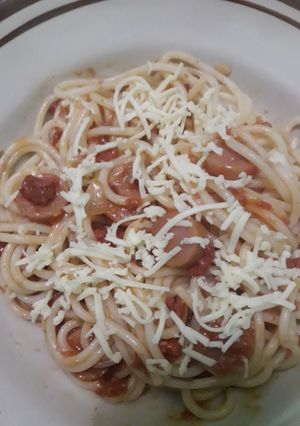 Foto resep Spagheti kornet sosis saus home made