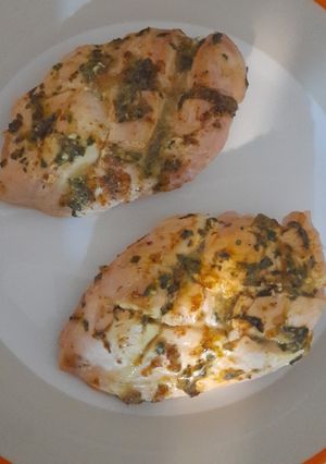 Una foto de Pechuga al horno con mostaza!