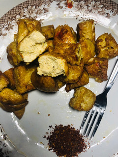 A picture of Tofu with eggs.