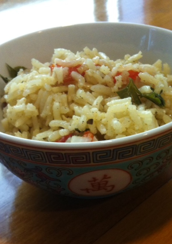 Una foto de Arroz con pimientos