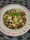 5 Minutes Quick breakfast - Healthy Sprouts Veggie Salad with Honey dressing