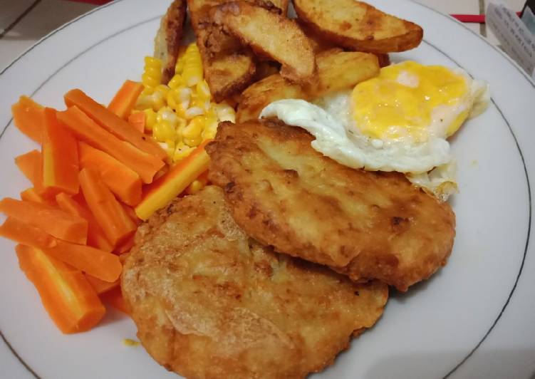 Steak tempe goreng campur²