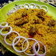 A picture of Mumbai style mutton pulao.