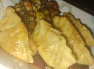 Una foto de Dumplings/gyozas veganas