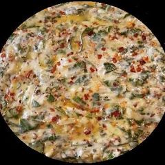 A picture of (#name)  Spinach flavored Indian flat bread.