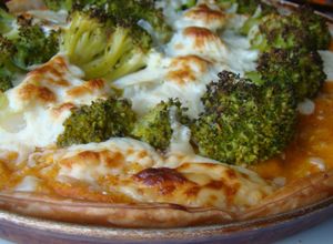 Una foto de Quiche de calabaza y brócoli al gratín