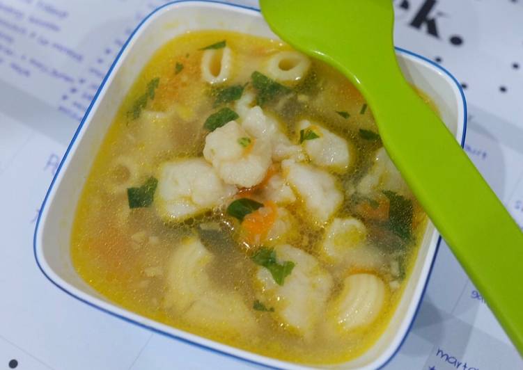 Cara Gampang mengolah Menu mpasi 12m+ (menu anak) soup macaroni Lezat