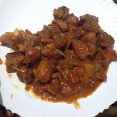 A picture of Wet fried pork.
