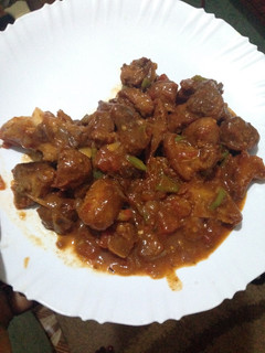 A picture of Wet fried pork.