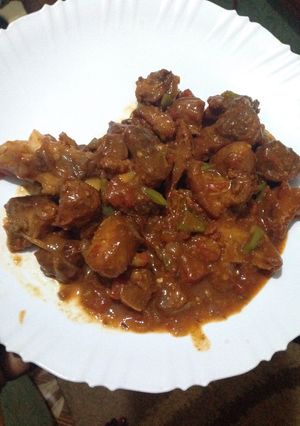 A picture of Wet fried pork.