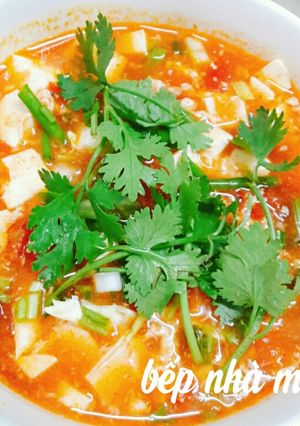 Hình của món Soup tàu hủ non cà chua.