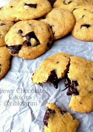 Foto resep Chewy Chocolate Cookies, no mixer, lembut dan lumerrr