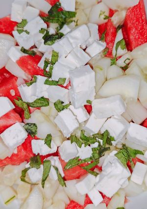 Foto di Insalata estiva con Anguria, cetriolo, feta e menta 🌿