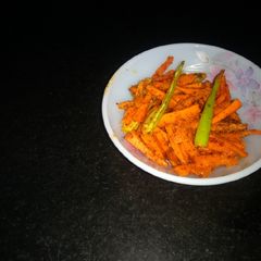 A picture of Carrot -chilli instant achaar.