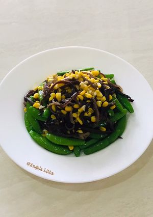 Foto resep Tumis jagung,jamur kuping dan kapri
