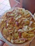 Torta invertida de duraznos