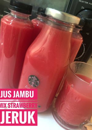 Foto resep Jus Jambu Biji (mix Strawberry & Jeruk)