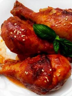韓式辣燒雞腿♥用平底鍋煎雞腿的方法分享~ 的食譜成品照片