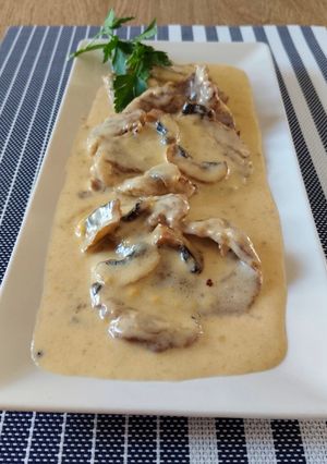 Una foto de Escalopes al queso receta típica asturiana