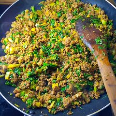A picture of Minced meat for samosa.