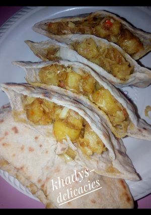 A picture of Stuffed pita bread.
