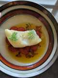 Sous Vide Chilean Seabass fish with Tomato Confit (inspired by the bear)