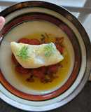 Sous Vide Chilean Seabass fish with Tomato Confit (inspired by the bear)