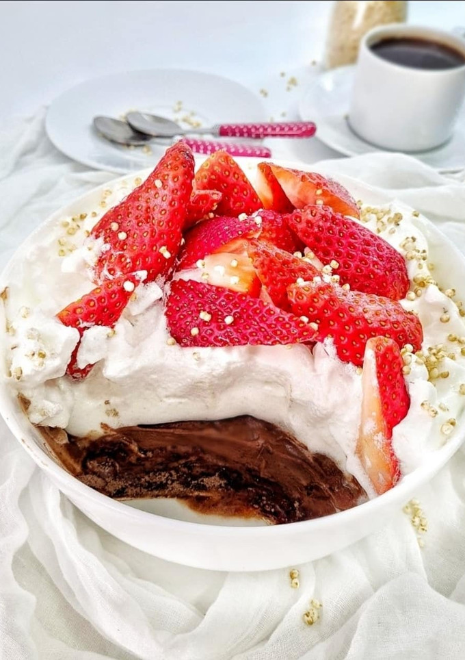 Una foto de Mousse vegano de café y chocolate