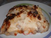Una foto di lasagna funghi