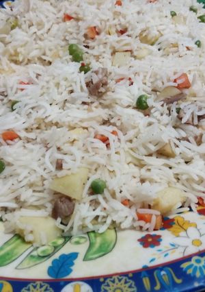 A picture of Chicken And Vegetables Fried Rice.