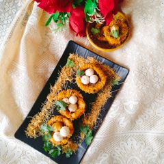 A picture of BIRD NEST SNACK (paneer 😋 potato Birds Nest 🕊️ veg snacks).