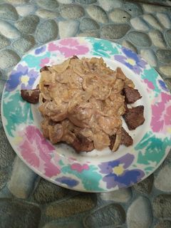 Foto resep Steak with mushroom sauce